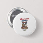 Amerikanischer Mama Patriotischer Bär Patchwork Ve Button (Vorne & Hinten)