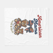 Amerikanischer Mama Patriotischer Bär Patchwork Ve Fleecedecke (Vorderseite (Horizontal))