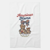 Amerikanischer Mama Patriotischer Bär Patchwork Ve Geschirrtuch (Vertikal)