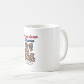 Amerikanischer Mama Patriotischer Bär Patchwork Ve Kaffeetasse (VorderseiteRechts)