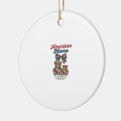 Amerikanischer Mama Patriotischer Bär Patchwork Ve Keramik Ornament (Links)