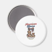 Amerikanischer Mama Patriotischer Bär Patchwork Ve Magnet (Vorderseite/Rückseite)
