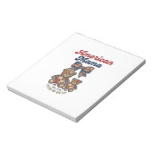 Amerikanischer Mama Patriotischer Bär Patchwork Ve Notizblock (Rotiert)