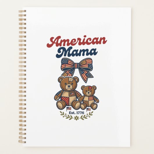 Amerikanischer Mama Patriotischer Bär Patchwork Ve Planer (Vorderseite)