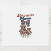 Amerikanischer Mama Patriotischer Bär Patchwork Ve Schaumweinetikett (Einzelnes Label)