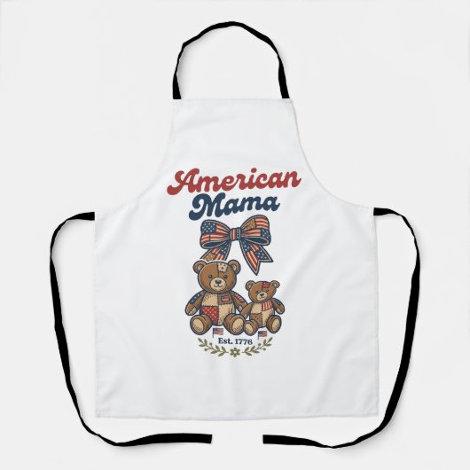 Amerikanischer Mama Patriotischer Bär Patchwork Ve Schürze (Vorderseite)