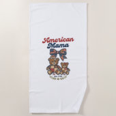 Amerikanischer Mama Patriotischer Bär Patchwork Ve Strandtuch (Vorderseite)
