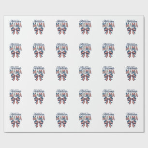 Amerikanischer Mama Patriotischer Bogen Vintage 4. Geschenkpapier