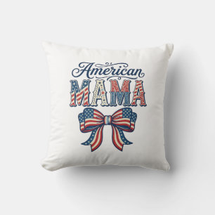 Amerikanischer Mama Patriotischer Bogen Vintage 4. Kissen