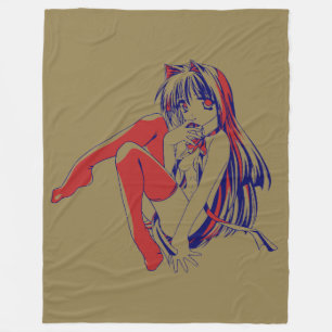 Amerikanischer Manga Neko Catgirl Kawaii Anime Fleecedecke