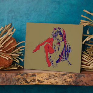 Amerikanischer Manga Neko Catgirl Kawaii Anime Fotoplatte