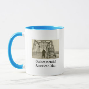 Amerikanischer Mann echtes Foto Kaffeetasse