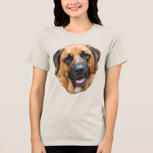 Amerikanischer Mastiff-Hund Gesicht Tri-Blend Shirt