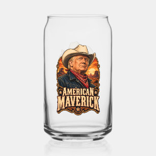 Amerikanischer Maverick Western Zwei-Seiten-Dose Dosenglas
