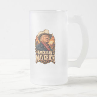 Amerikanischer Maverick Western zweiseitig Mattglas Bierglas