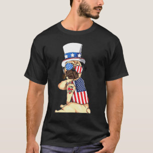 Amerikanischer Mops Hund Merica 4. Juli Amerikanis T-Shirt