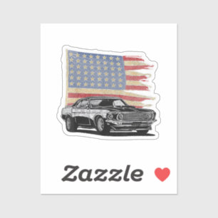 Amerikanischer Muscle Sports Car Muscle Car Flagge Aufkleber