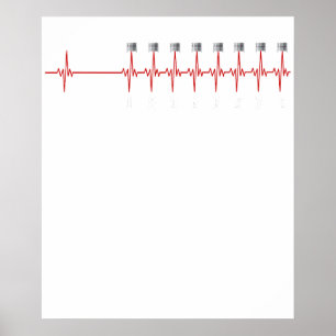 Amerikanischer Muscle V 8 Automotor 18436572 Herzs Poster