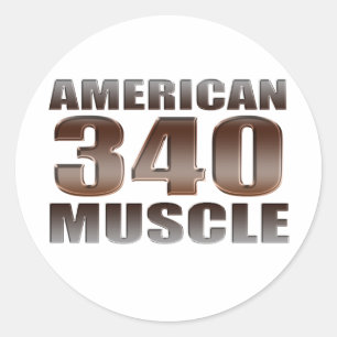 amerikanischer Muskel 340 Runder Aufkleber