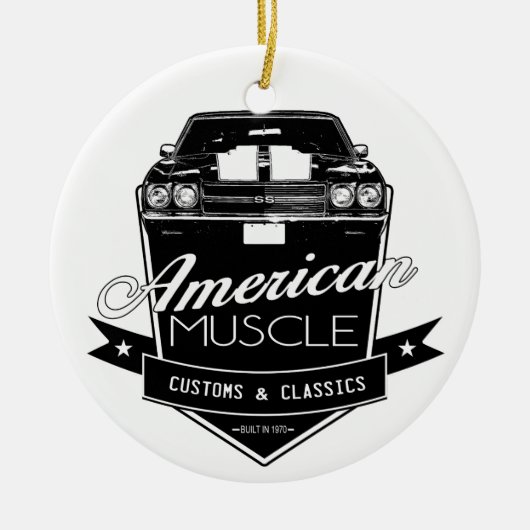 Amerikanischer Muskel Chevelle Keramik Ornament (Vorne)