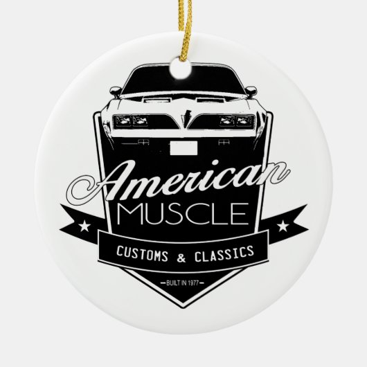 Amerikanischer Muskel Firebird Keramik Ornament (Vorne)