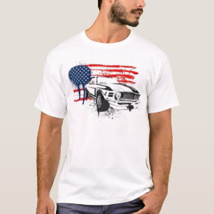 Amerikanischer Muskel USA-Flagge Camaro Auto-T - T-Shirt