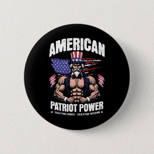 Amerikanischer Onkel Sam Bodybuilding - Für patrio Button
