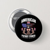 Amerikanischer Onkel Sam Bodybuilding - Für patrio Button (Vorne & Hinten)