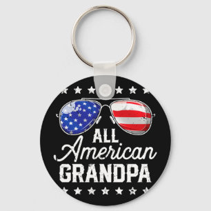 Amerikanischer Opa 4. Juli Familien-Matching Schlüsselanhänger