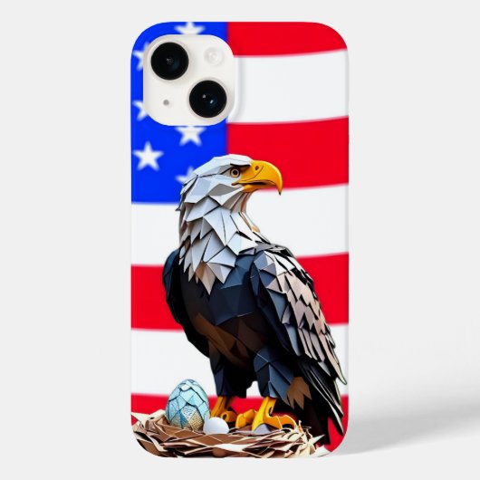 Amerikanischer Origami-Adler Case-Mate iPhone Hülle (Rückseite)