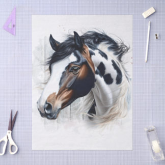 Amerikanischer Paint Horse Decoupage Seidenpapier