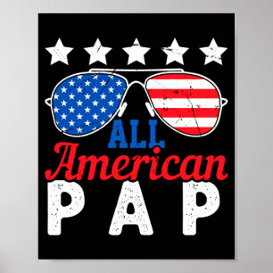 Amerikanischer Pap Retro 4. Juli Patriotischer Opa Poster