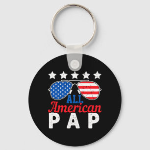 Amerikanischer Pap Retro 4. Juli Patriotischer Opa Schlüsselanhänger