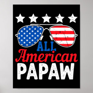 Amerikanischer Papaw Retro 4. Juli Patriotisch Poster