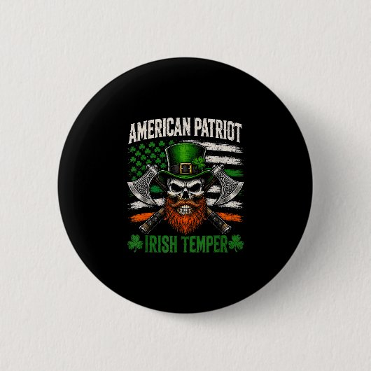 Amerikanischer Patriot irischer Temperament Vintag Button (Vorderseite)