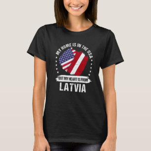 Amerikanischer Patriot Lettland-Flagge Amerikanisc T-Shirt