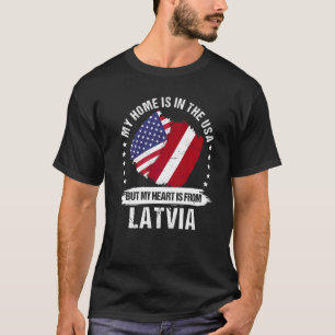 Amerikanischer Patriot Lettland-Flagge Amerikanisc T-Shirt