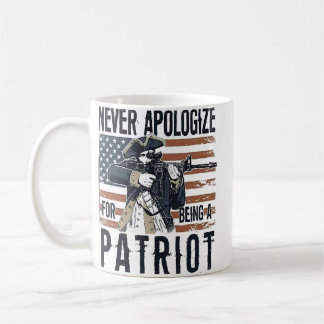 Amerikanischer Patriot "Niemals entschuldigen" Min Kaffeetasse