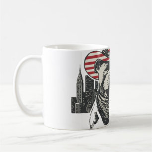Amerikanischer Patriot Pitbull Cowboy - NYC Skylin Kaffeetasse