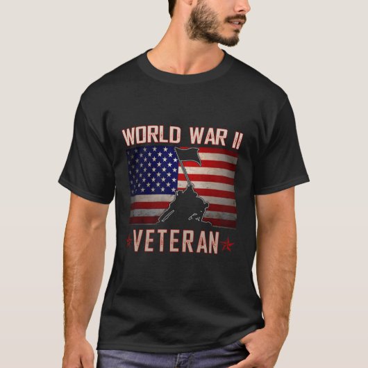 Amerikanischer Patriot Wwii Veteran Militärischer T-Shirt (Vorderseite)