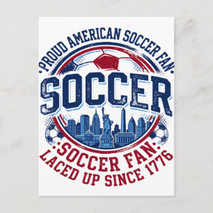 Amerikanischer patriotischer Fußballfan-Silhouette Postkarte