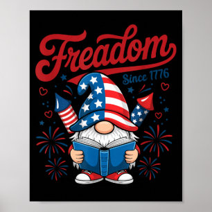 Amerikanischer patriotischer Gnom 1776 Freadom Feu Poster
