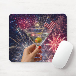 Amerikanischer patriotischer Martini Toast Mousepad