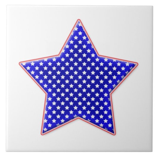 Amerikanischer patriotischer Star Fliese (Vorderseite)