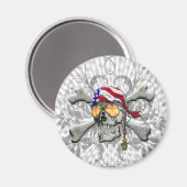 Amerikanischer Piratenschädel und Kreuzknochen Magnet (Vorderseite/Rückseite)