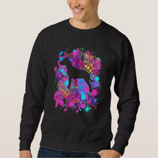Amerikanischer Pit Bull Hund Rosa Wasserfarbe-Spla Sweatshirt