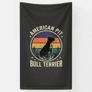 Amerikanischer Pit Bull Terrier Hund Vintage Sonne Banner