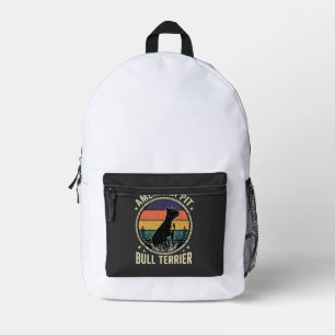 Amerikanischer Pit Bull Terrier Hund Vintage Sonne Bedruckter Rucksack