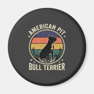 Amerikanischer Pit Bull Terrier Hund Vintage Sonne Magnet