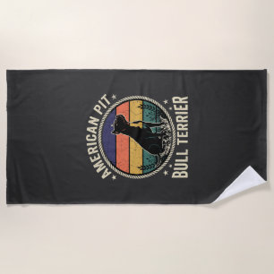 Amerikanischer Pit Bull Terrier Hund Vintage Sonne Strandtuch
